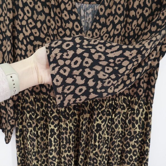 Maeve Juno Dress Womens S Brown Trendy Career Office Wear Animal Print Classic - Picture 8 of 16